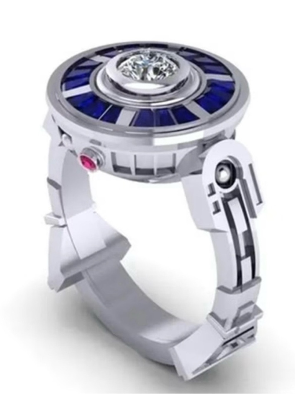 New! Star Wars R2-D2 925 Sterling Silver Jedi Robot Droid Ring w Box Size 10